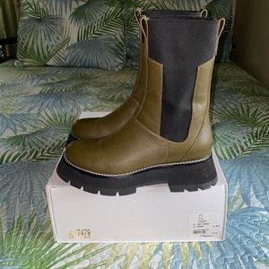 3.1 Phillip Lim Kate Lug Sole Combat Boot Sz 40.5 Dark Olive
